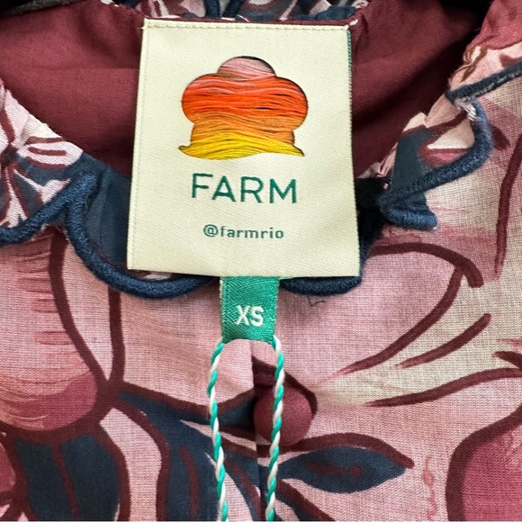 FARM Rio Ainika Charm Teal Long Sleeve Blouse - Picture 5 of 8